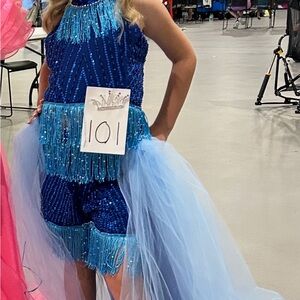 Blue Sequin Fringe Kid. OOC.  FUNFASHION OUTFIT